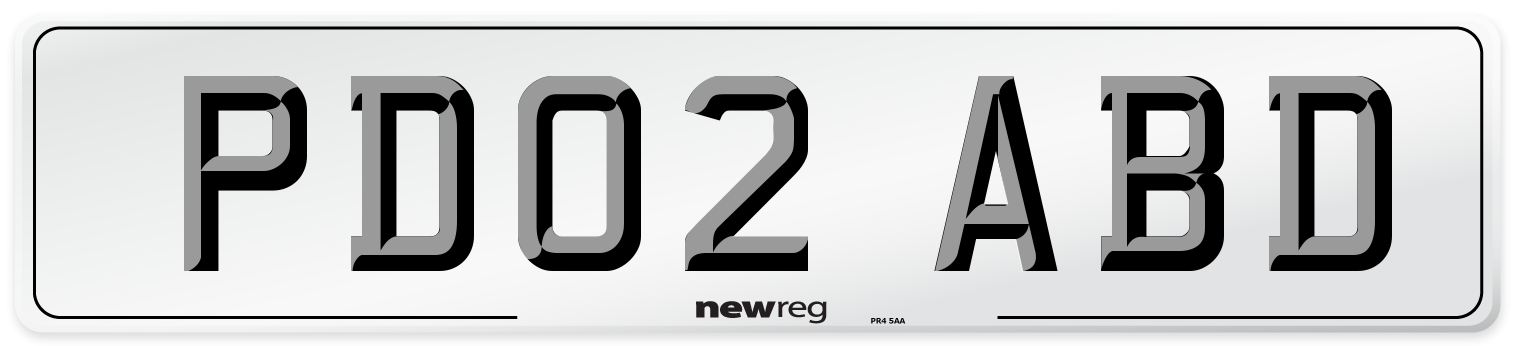 PD02 ABD Number Plate from New Reg